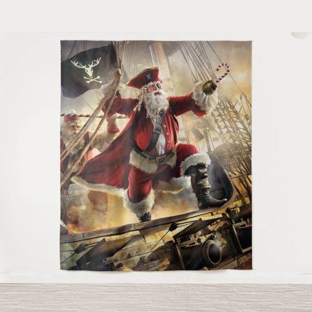 Pirate Santa Tapestry (Front)