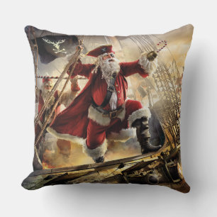 Pirate Santa Throw Pillow