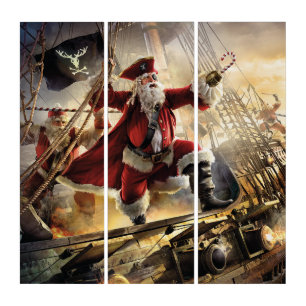 Pirate Santa Triptych