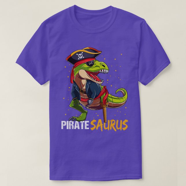 Pirate Saurus Dinosaur T Rex Halloween For Boys Ki T-Shirt (Design Front)