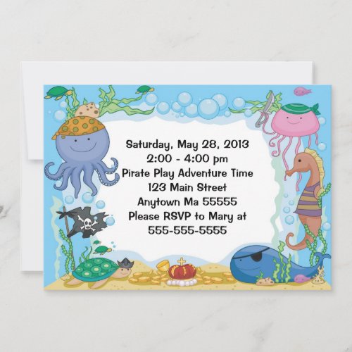 Pirate Sea Creatures Invitation