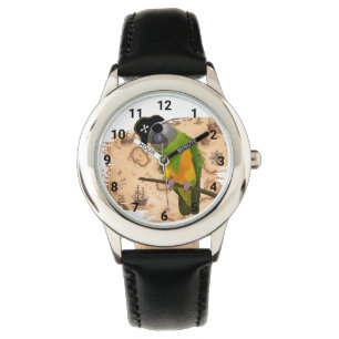 Pirate Senegal Parrot Treasure Map Watch