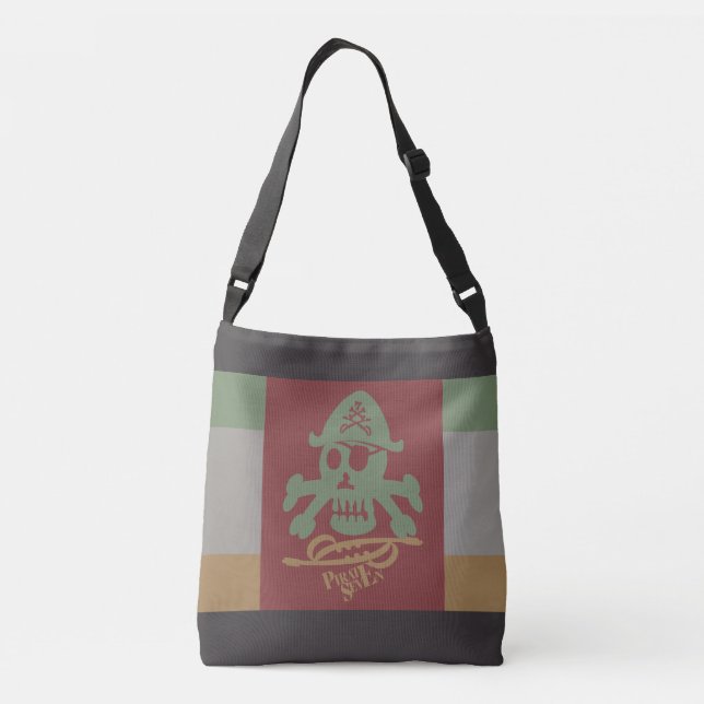 PIRATE SEVEN SKULL BY MASANSER PIXELAT CROSSBODY BAG (Back)