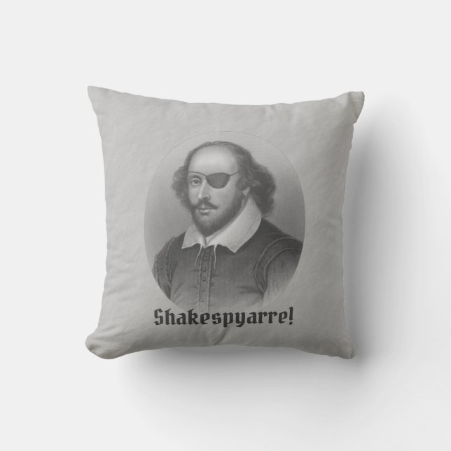 Pirate Shakespeare Throw Pillow (Front)