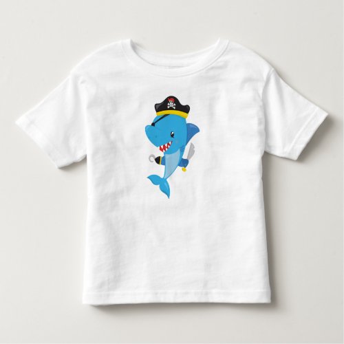 Pirate Shark Cute Shark Little Shark Blue Shark Toddler T_shirt