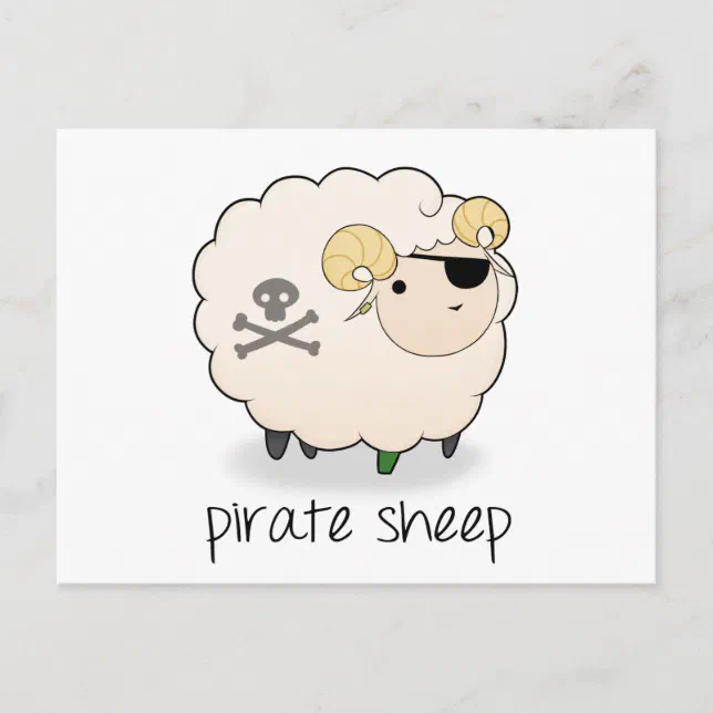 Pirate Sheep Postcard | Zazzle