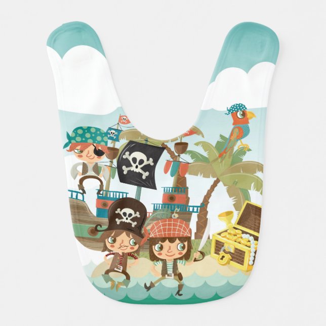 Pirate Ship and Pirates Bib (Front)