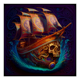 Pirate Ship Art Series - First Edition #14 Poster