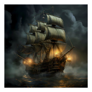 Pirate Ship Art Series - First Edition #18 Poster