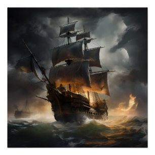 Pirate Ship Art Series - First Edition #22 Poster