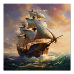 Pirate Ship Art Series - First Edition #33 Poster