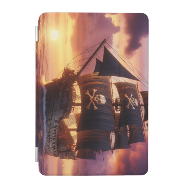 Pirate ship at sunrise/sunset  iPad mini cover (Front)