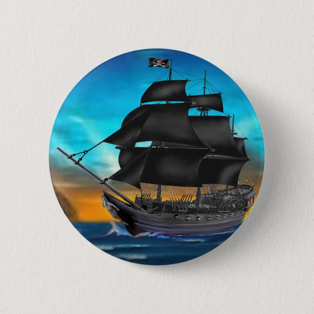 PIRATE SHIP AT SUNSET BUTTON (Front)