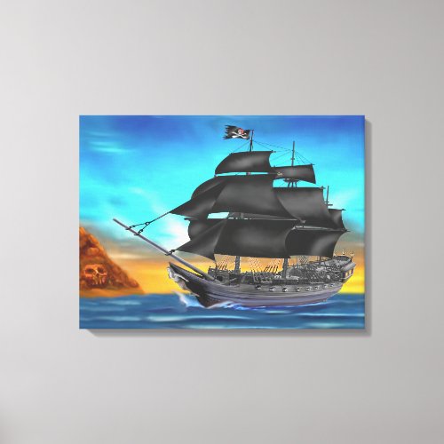 PIRATE SHIP AT SUNSET CANVAS PRINT