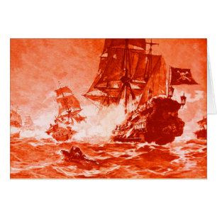 PIRATE SHIP BATTLE / ANTIQUE PIRATES TREASURE MAPS CARDS