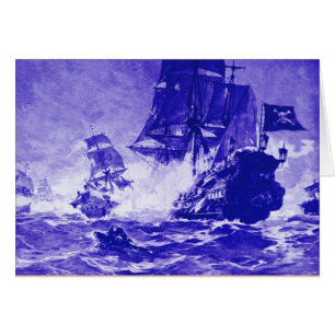 PIRATE SHIP BATTLE / ANTIQUE PIRATES TREASURE MAPS CARDS