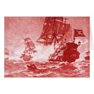 PIRATE SHIP BATTLE / ANTIQUE PIRATES TREASURE MAPS CARDS