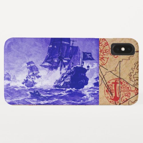 PIRATE SHIP BATTLE ANTIQUE PIRATES TREASURE MAPS iPhone XS MAX CASE