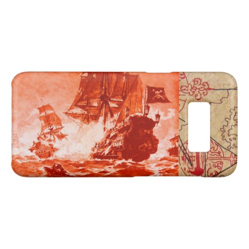 PIRATE SHIP BATTLE  ANTIQUE PIRATES TREASURE MAPS Case_Mate SAMSUNG GALAXY S8 CASE