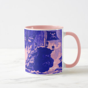 PIRATE SHIP BATTLE / blue purple Mug