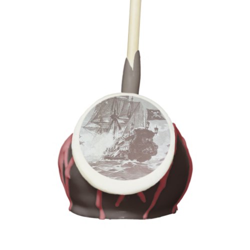 PIRATE SHIP BATTLE IN black Cake Pops