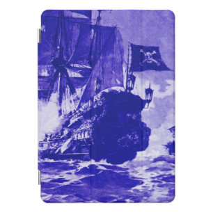PIRATE SHIP BATTLE IN blue iPad Pro Cover