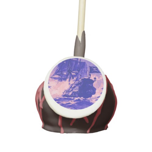 PIRATE SHIP BATTLE IN blue purple Cake Pops