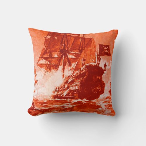 PIRATE SHIP BATTLE IN RED Light Switch Cover Throw Pillow
