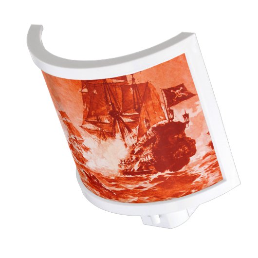 PIRATE SHIP BATTLE IN red Night Light (Angled)