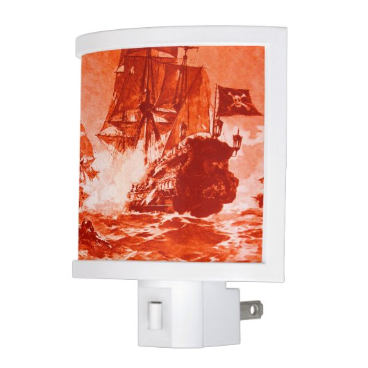 PIRATE SHIP BATTLE IN red Night Light (Left)