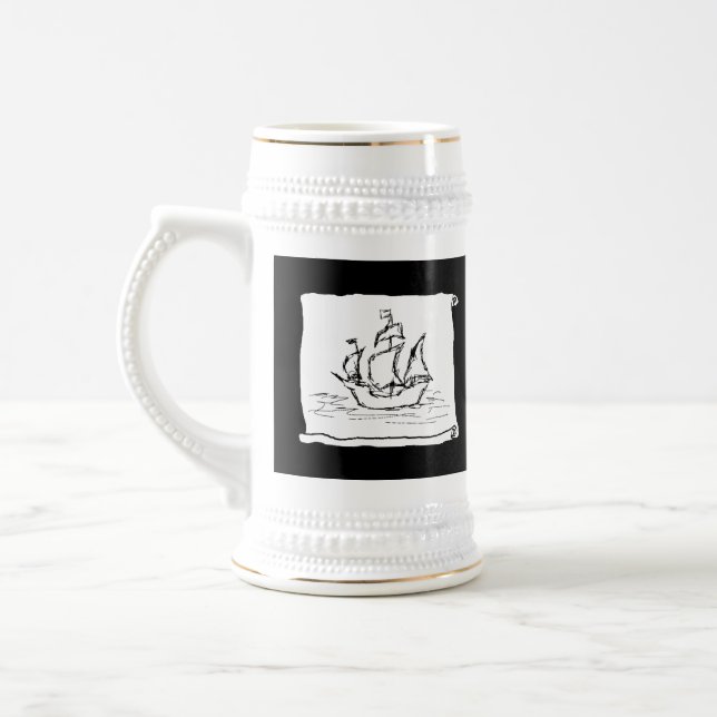 Pirate Ship. Beer Stein (Left)