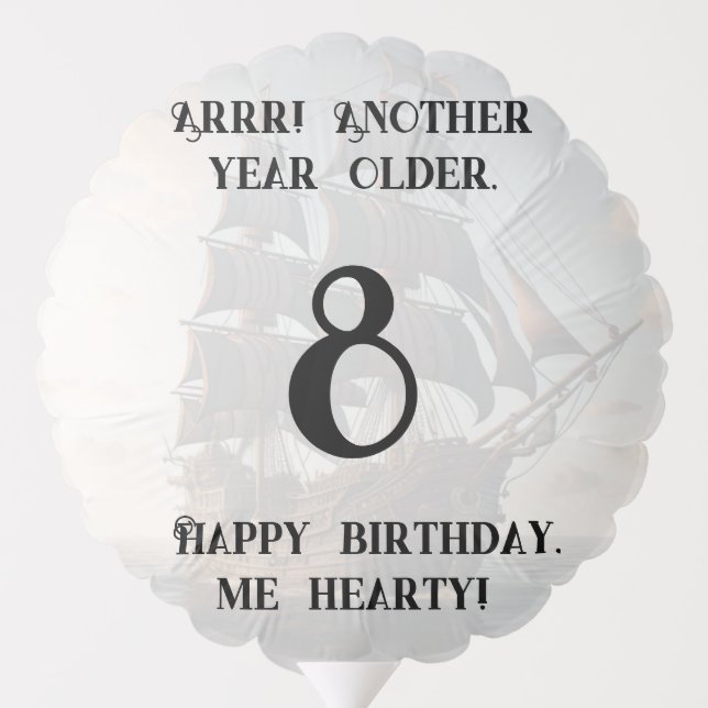 Pirate ship Birthday Balloon (Back)
