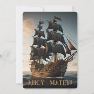 Pirate ship Birthday Invitation
