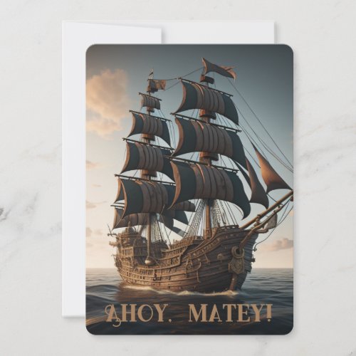 Pirate ship Birthday Invitation