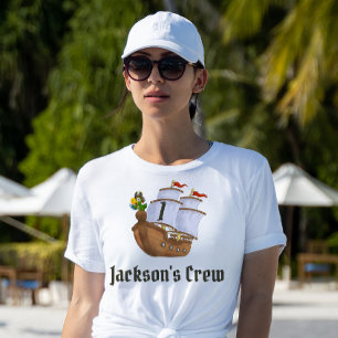 Pirate Ship Birthday Name & Age Women's T-Shirt