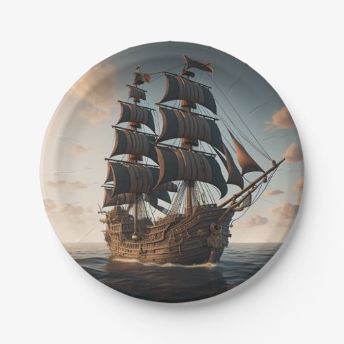 Pirate ship Birthday Paper Plates