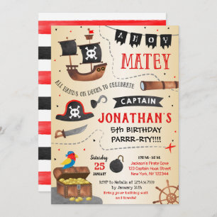Pirate Ship birthday party invitation
