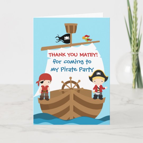 Pirate Ship Birthday Thank You Card | Zazzle.com