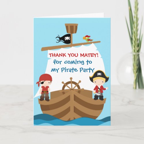 Pirate Ship Birthday Thank You Card