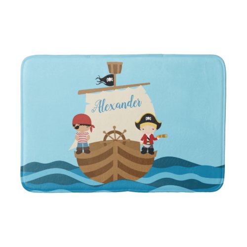 Pirate Ship Boy Bath Mat