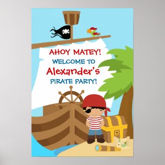 Pirate Ship Boy Birthday Party Poster