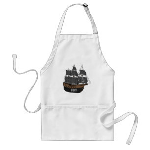 Pirate ship cartoon illustration  adult apron