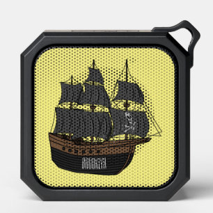 Pirate ship cartoon illustration bluetooth speaker