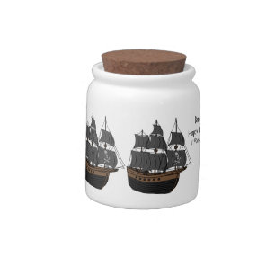 Pirate ship cartoon illustration candy jar