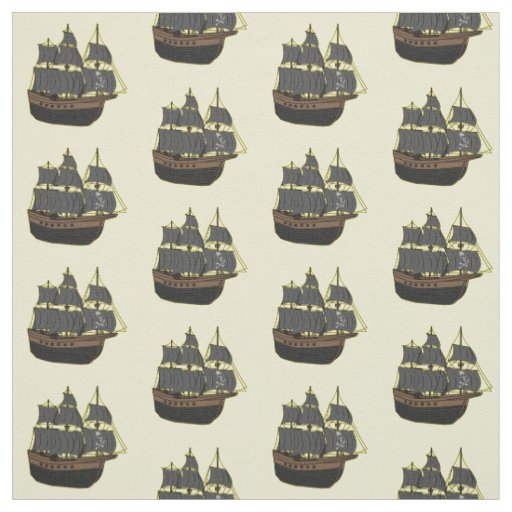 Pirate ship cartoon illustration fabric