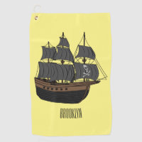 Pirate ship cartoon illustration