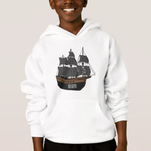 Pirate ship cartoon illustration hoodie