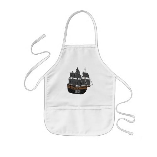 Pirate ship cartoon illustration  kids apron