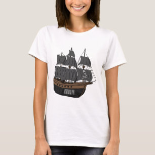 Pirate ship cartoon illustration T-Shirt