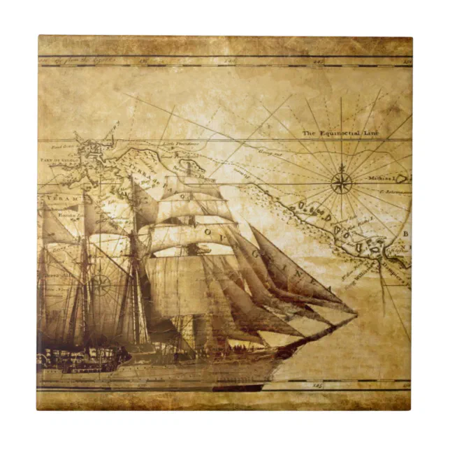 pirate ship ceramic tile | Zazzle